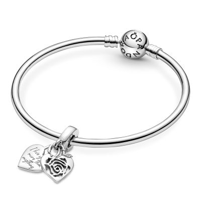 Pandora 790086C00 Charm-Anhänger Damen Rose Herzschloss Sterling-Silber
