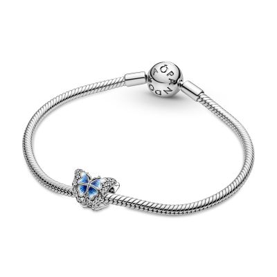 Pandora 790761C01 Charm Damen Funkelndes Blauer Schmetterling Sterling-Silber