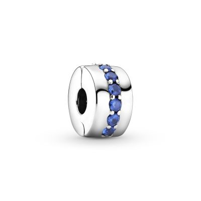 Pandora 791972C01 Clip-Charm Damen Blau Funkelnd Silber