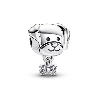 Pandora 792254C01 Charm Damen Hund & Knochen Zirkonia Sterling-Silber