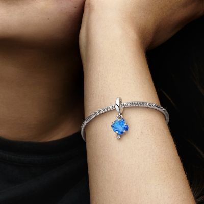 Pandora 792614C01 Charm-Anhänger Blauer Murano-Glas Stammbaum Silber Limited