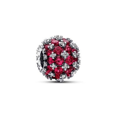 Pandora 792630C03 Charm Damen Funkelndes Rosafarbenes Rundes Pavé Sterlingsilber