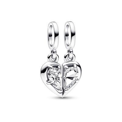 Pandora 792643C01 Charm-Anhänger Damen Teilbar Mutter & Tochter Zirkonia Silber