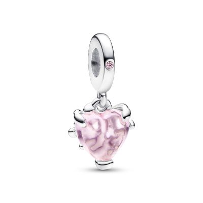 Pandora 792654C01 Charm-Anhänger Rosafarbener Kristall Stammbaum & Herz Silber