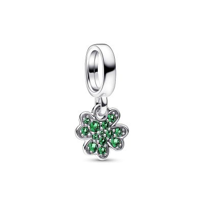 Pandora 792751C01 Charm-Anhänger Damen Vierblättriges Kleeblatt Grün Silber