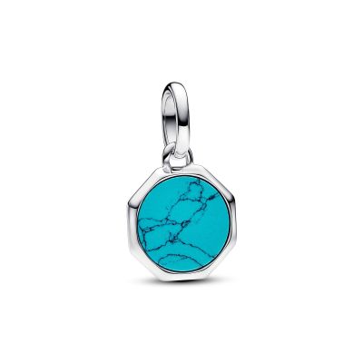Pandora Me Mini-Medaillon-Charm Türkis Gravierbar Sterling-Silber 793388C01