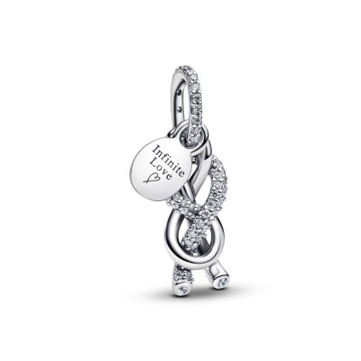 Pandora Charm-Anhänger Pavé Unendlichkeitsknoten Silber 793780C01
