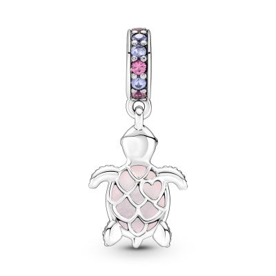 Pandora 798939C02 Charm-Anhänger Murano-Glas Rosafarbene Meeresschildkröte