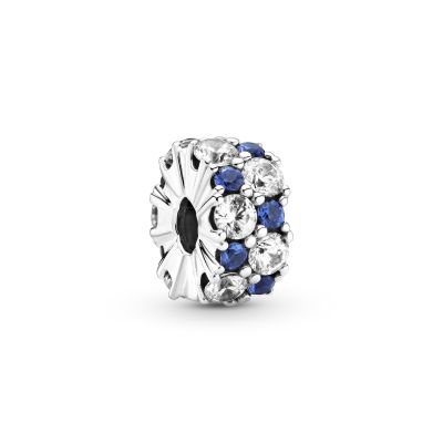 Pandora 799171C01 Clip-Charm Damen Klar & Blau Funkelnd Silber