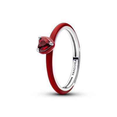 Pandora Ring Rotes Chakra Herz Sterling-Silber 193088C05