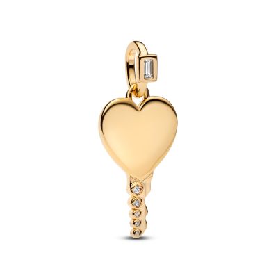 Pandora Anhänger Herz Schlüssel Gravierbar 14K Vergoldet 364353C01