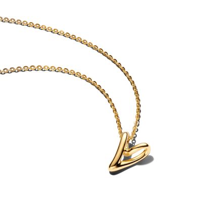 Pandora Halskette Geformtes Herz Klein 14K Vergoldet 364360C00-45 cm