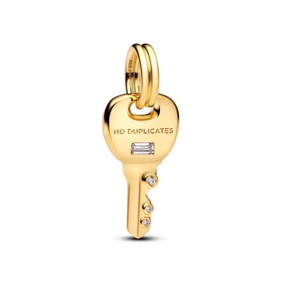 Pandora Charm-Anhänger Schlüssel Zirkonia 14 Karat Vergoldet 764347C01