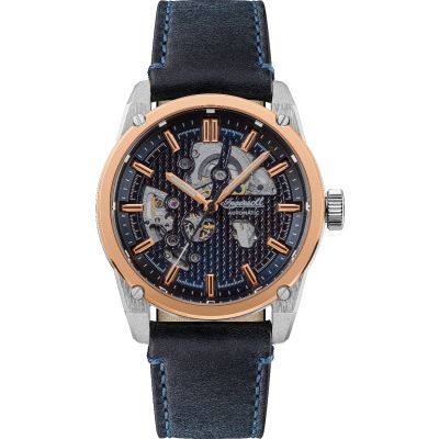 Ingersoll I11602 Herren-Uhr The Carroll Analog Automatik Leder-Armband Ø 45 mm