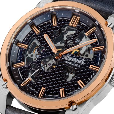 Ingersoll I11602 Herren-Uhr The Carroll Analog Automatik Leder-Armband Ø 45 mm