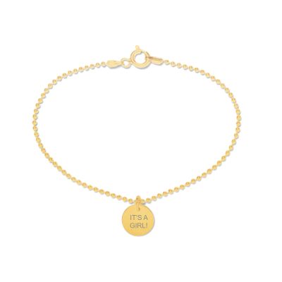 Beka & Bell 5011 Armband It`s a Girl! Geburt 10 mm Silber Gold Gr. S
