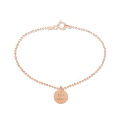 Beka & Bell 5001 Armband It`s a Girl! Geburt 10 mm Silber Rosé Gr. S