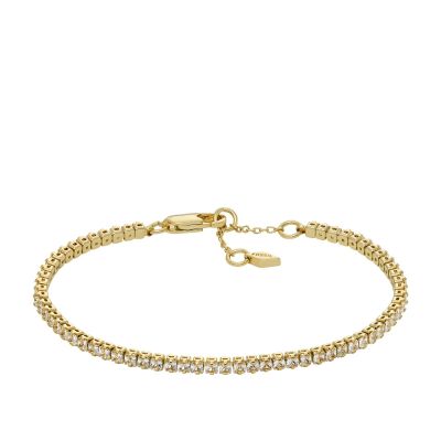 Fossil Tennisarmband Damen Ellis Pavé Glitz Metall Gold-Ton JA7214710