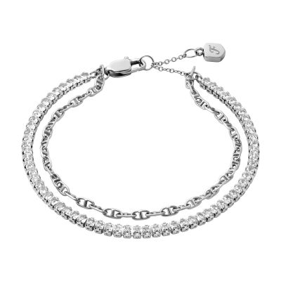 Fossil Gliederarmband Damen Heritage D-Link Glitz Metall JA7273040