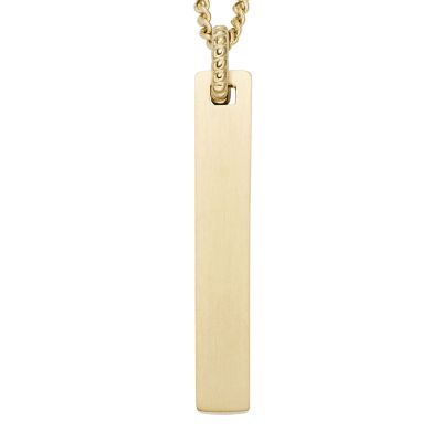 Fossil Halskette-Anhänger Herren Drew Edelstahl Gold-Ton JF04464710