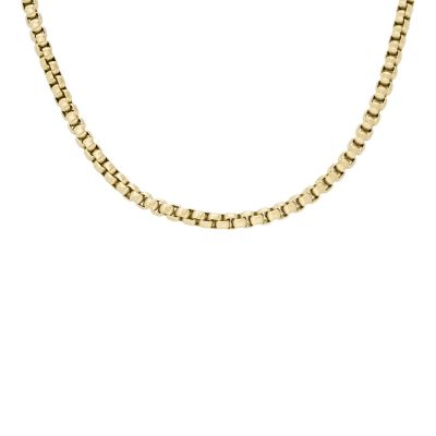 Fossil Halskette Unisex Ellis Core Chains Edelstahl Goldton JF04504710
