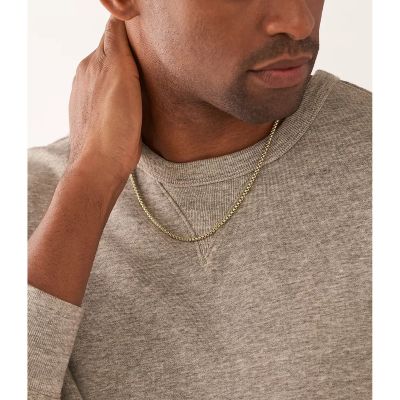 Fossil Halskette Unisex Ellis Core Chains Edelstahl Goldton JF04504710
