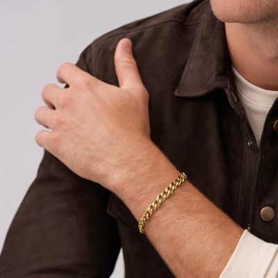 Fossil Armband Unisex Ellis Core Chains Edelstahl Gold-Ton JF04616710