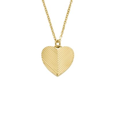 Fossil JF04652710 Kette mit Anhänger Damen Harlow Herz Edelstahl Goldfarben