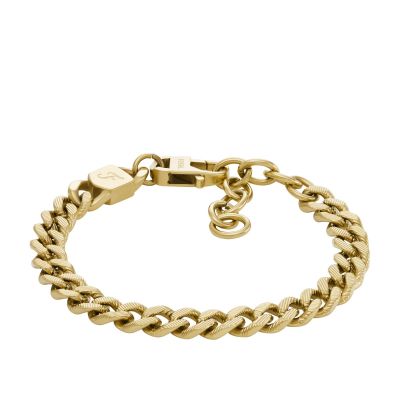 Fossil Armband Harlow Linear Texture Chain Edelstahl Gold JF04698710