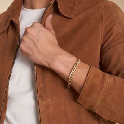 Fossil Armband Harlow Linear Texture Chain Edelstahl Gold JF04698710
