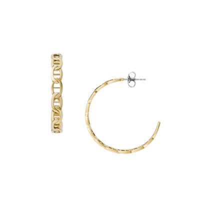 Fossil Ohrringe Damen Heritage D-Link Edelstahl Gold-Ton JF04781710