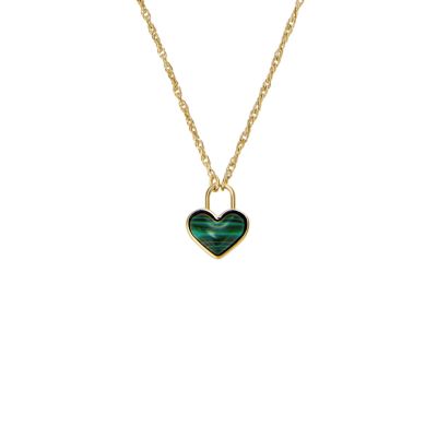 Fossil Halskette-Anhänger Meadows Heart Edelstahl Gold-Ton JF04857710
