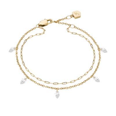 Fossil Armband Damen Ellis Shaky Glitz Edelstahl Goldton JF04895710