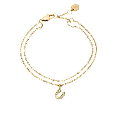 Fossil Armband Damen Sutton Horseshoe Edelstahl Goldfarben JF04907710