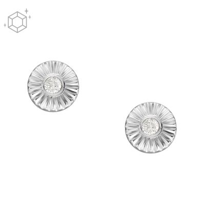 Fossil JFS00617040 Ohrstecker Damen Texture Circle Zirkonia Sterling-Silber