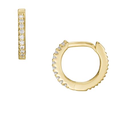 Fossil Ohrringe Damen Ellis Pavé Glitz Silber Gold-Ton JFS00630710