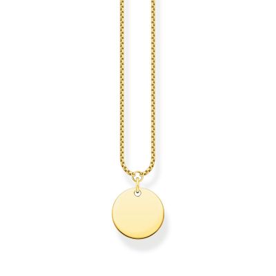 Thomas Sabo KE1958-413-39 Halskette Anhänger Damen Gravur Coin Silber Vergoldet