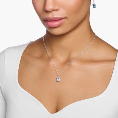 Thomas Sabo Halskette mit Anhänger Weißer Stein Silber KE1964-051-14