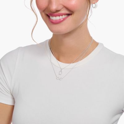Thomas Sabo Halskette mit Anhänger Buchstabe D Silber KE2243-051-14