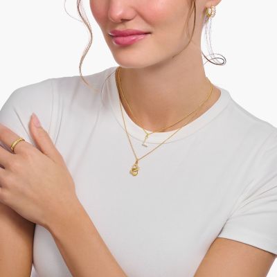 Thomas Sabo Kette-Anhänger Damen Buchstabe M Vergoldet KE2252-414-14