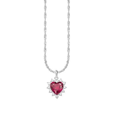 Thomas Sabo Kette mit Anhänger Romance Herz Rot Silber KE2305-013-010