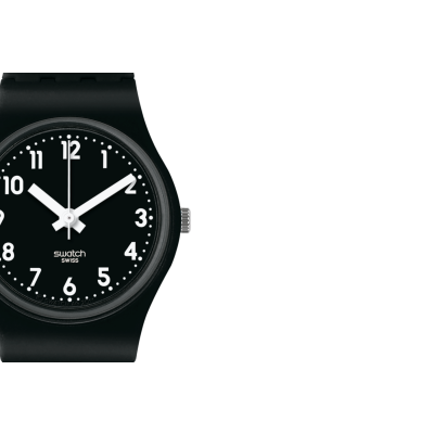 Swatch LB170E Damen-Uhr Lady Black Single Analog Quarz Silikon-Armband Ø 25 mm