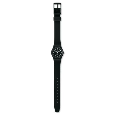 Swatch LB170E Damen-Uhr Lady Black Single Analog Quarz Silikon-Armband Ø 25 mm