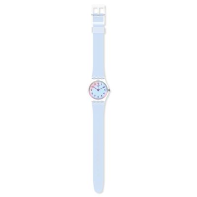 Swatch LK396 Armband-Uhr Damen Casual Blue Analog Quarz mit Silikon-Band