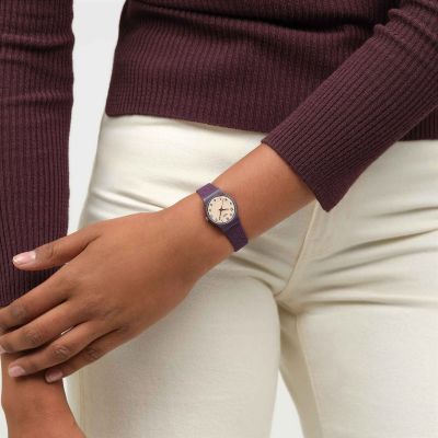Swatch Armband-Uhr Repeat Chic Analog Quarz Silikon-Band LR138