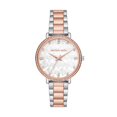 Michael Kors Damen-Uhr Pyper Quarz Edelstahl-Armband Rosegold MK4667