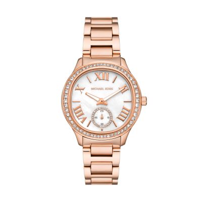 Michael Kors Damen-Uhr Sage Quarz Edelstahl-Band Roségold-Ton MK4806