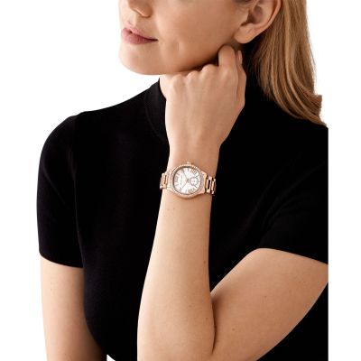 Michael Kors Damen-Uhr Sage Quarz Edelstahl-Band Roségold-Ton MK4806