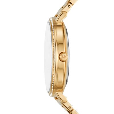 Michael Kors Damen-Uhr Pyper Quarz Edelstahl-Armband Gold-Ton MK4916