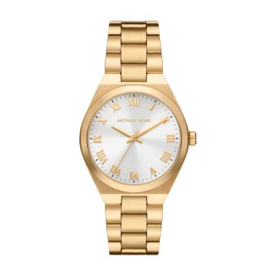 Michael Kors Damen-Uhr Lennox Quarz Edelstahl-Armband Goldton MK7391